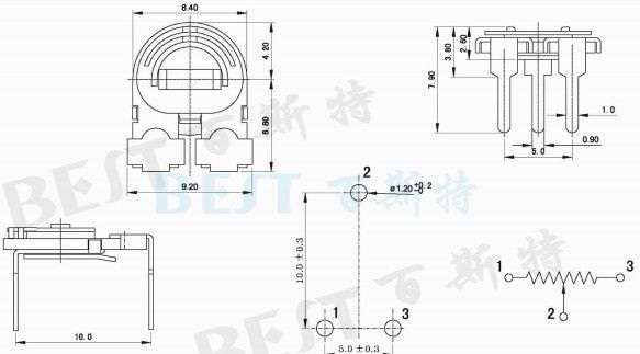 碳膜可调电阻RM085C-V1